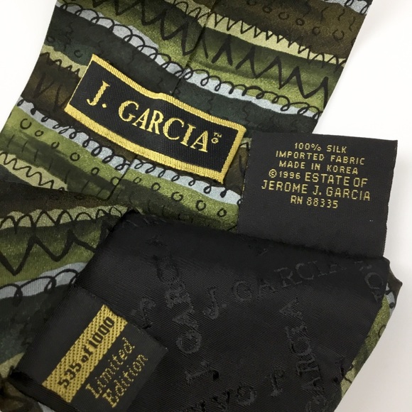 J. Garcia Men’s Silk Tie Limited Edition Green - Picture 5 of 5